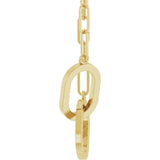 14K Yellow Gold Interlocking Oval 16" Necklace