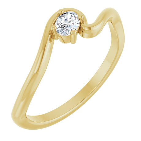 14K Yellow Gold 1/6 CT Lab-Grown Diamond  Ring