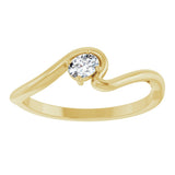 14K Yellow Gold 1/6 CT Lab-Grown Diamond  Ring
