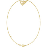 14K Yellow Gold Interlocking Hearts Link 6 1/2-7 1/2" Bracelet