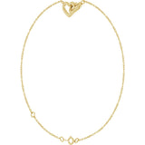 14K Yellow Gold Interlocking Hearts Link 6 1/2-7 1/2" Bracelet