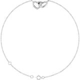14K White Gold Interlocking Hearts Link 6 1/2-7 1/2" Bracelet