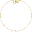 14K Yellow Gold Interlocking Hearts Link 6 1/2-7 1/2" Bracelet