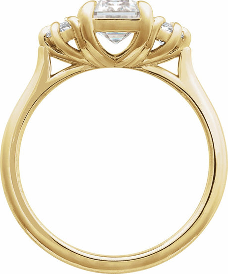14K Yellow Gold 2 1/5 CTW Lab-Grown Diamond  Three-Stone Engagement Ring