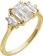 14K Yellow Gold 2 1/5 CTW Lab-Grown Diamond  Three-Stone Engagement Ring