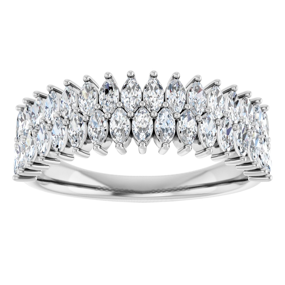 14K White 1 CTW Lab-Grown Diamond Anniversary Band