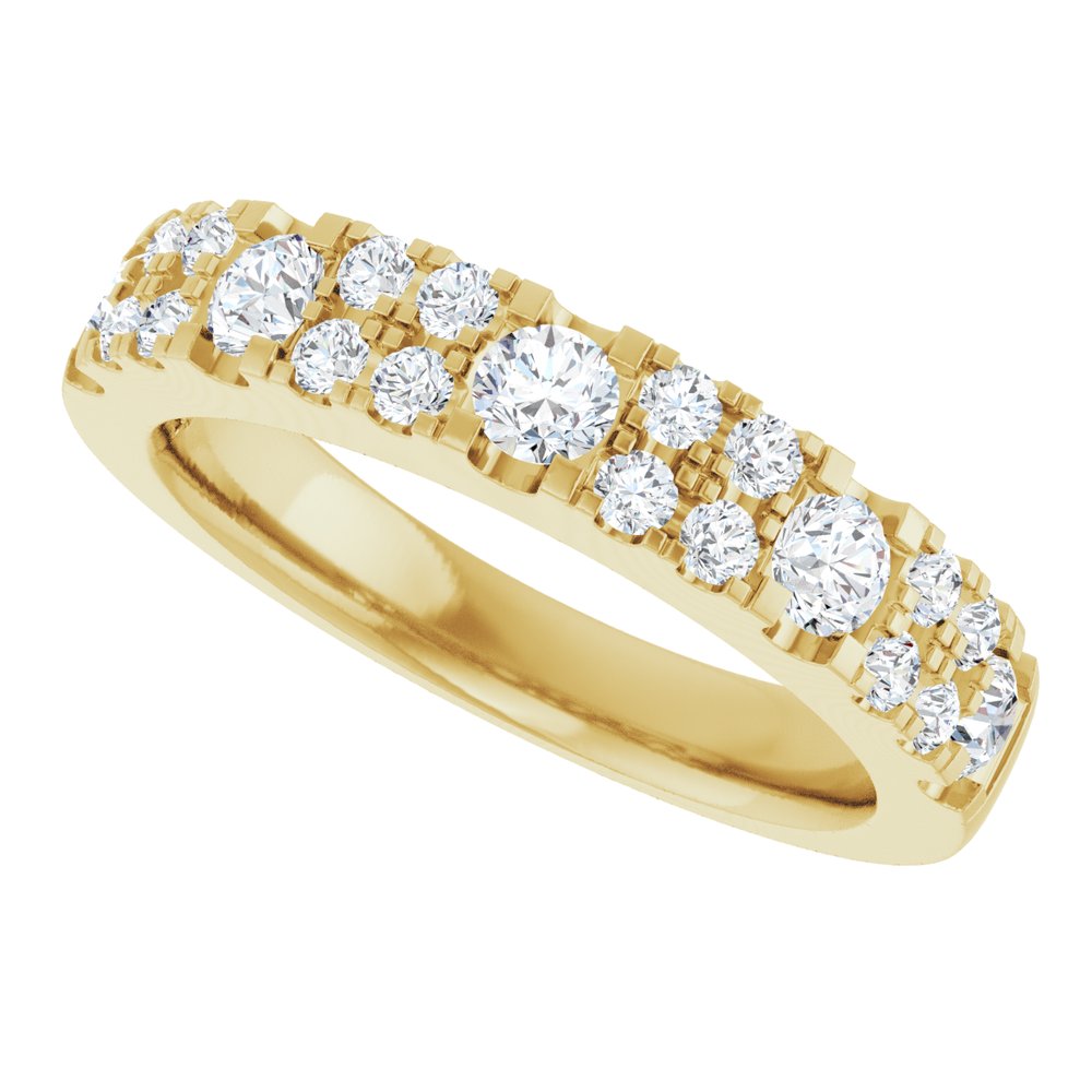 14K Yellow 3/4 CTW Lab-Grown Diamond Anniversary Band
