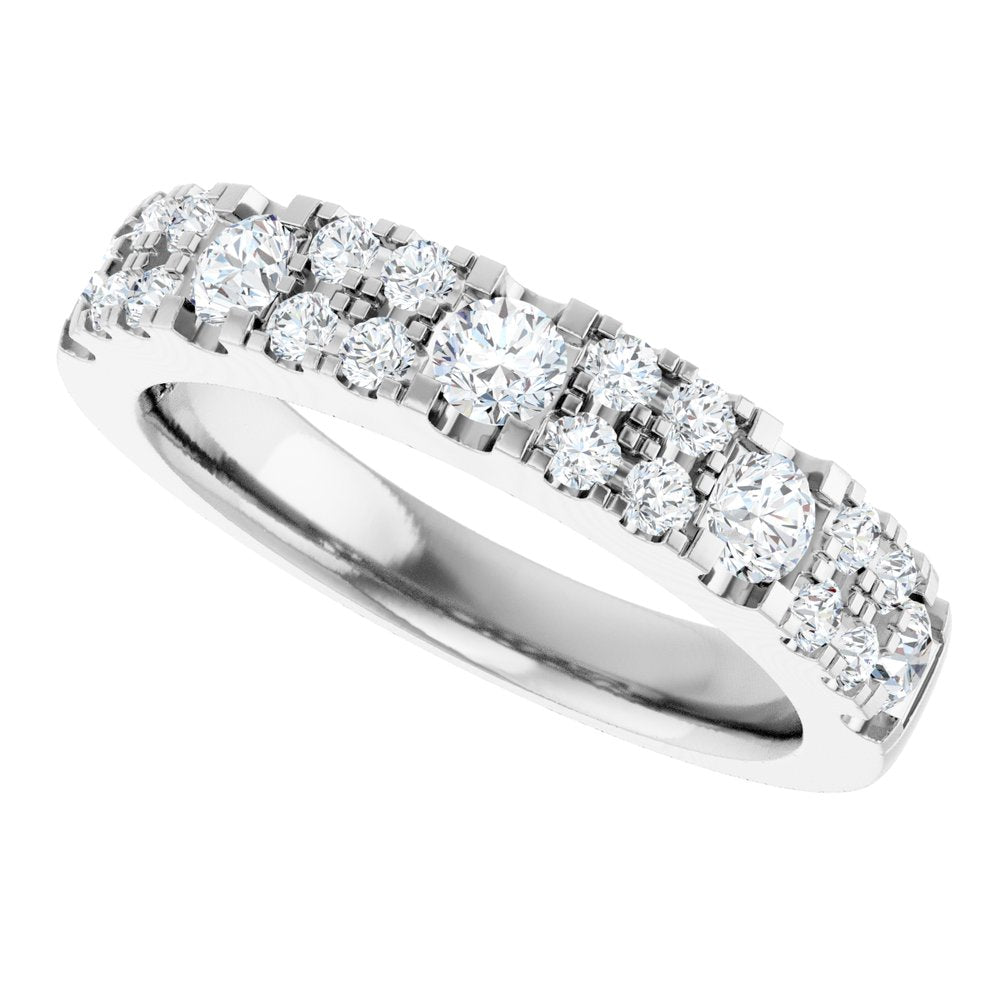 14K White 3/4 CTW Lab-Grown Diamond Anniversary Band