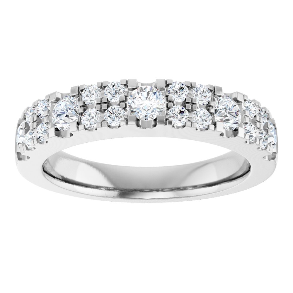 14K White 3/4 CTW Lab-Grown Diamond Anniversary Band
