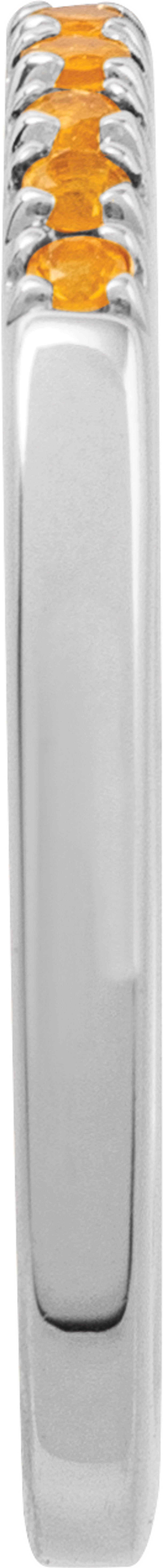 14K White Gold Natural Citrine Stackable Ring