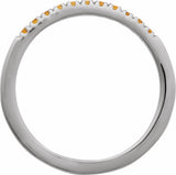 10K White Gold Natural Citrine Stackable Ring