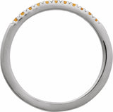 14K White Gold Natural Citrine Stackable Ring