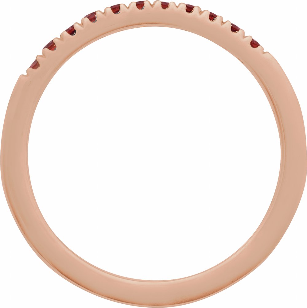 14K Rose Natural Mozambique Garnet Stackable Ring