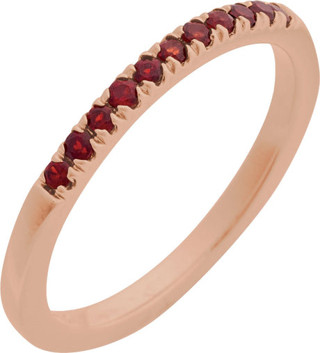 14K Rose Gold Natural Mozambique Garnet Stackable Ring