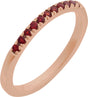 14K Rose Gold Natural Mozambique Garnet Stackable Ring
