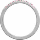 10K White Gold Natural Pink Tourmaline Stackable Ring