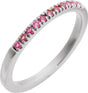 Sterling Silver Natural Pink Tourmaline Stackable Ring