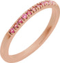 14K Rose Natural Pink Tourmaline Stackable Ring