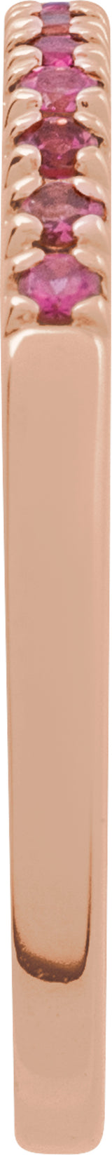 14K Rose Natural Pink Tourmaline Stackable Ring