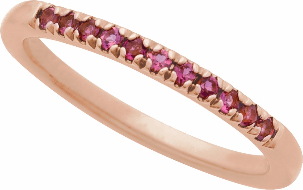 14K Rose Natural Pink Tourmaline Stackable Ring