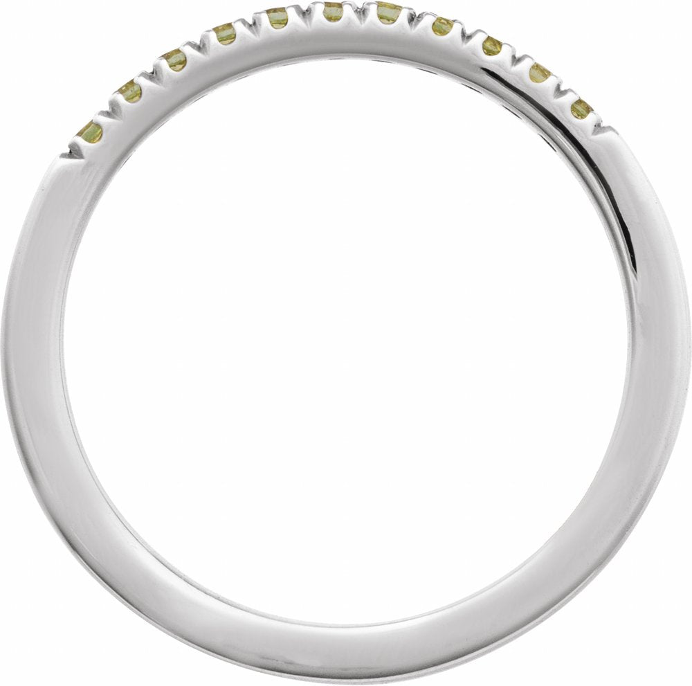 14K White Gold Natural Peridot Stackable Ring