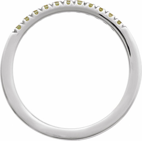 14K White Gold Natural Peridot Stackable Ring