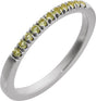 10K White Gold Natural Peridot Stackable Ring