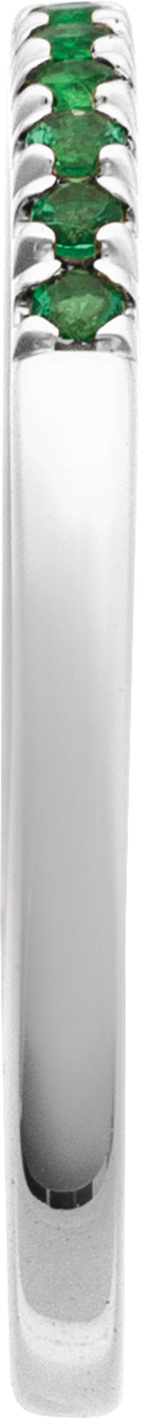 14K White Lab-Grown Emerald Stackable Ring