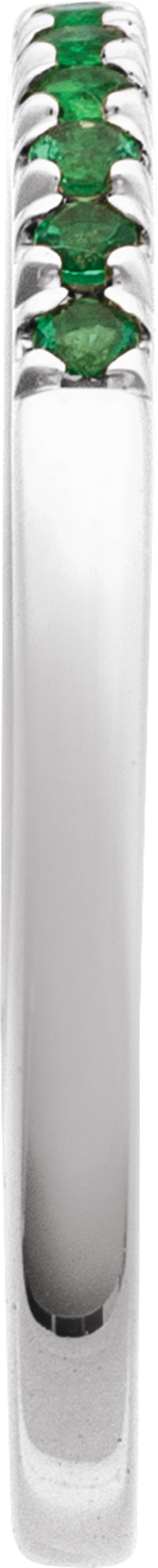 10K White Gold Lab-Grown Emerald Stackable Ring