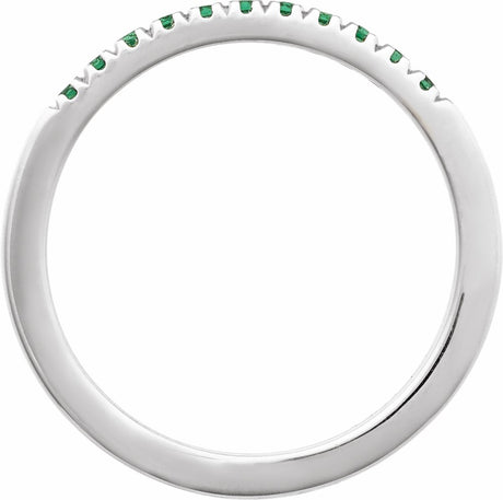10K White Gold Lab-Grown Emerald Stackable Ring