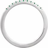 10K White Gold Natural Emerald Stackable Ring