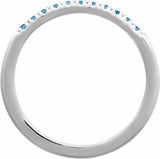 10K White Gold Natural London Blue Topaz Stackable Ring