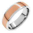 14K White/Rose 6 mm Comfort-Fit European-Style Band Size 12