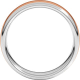 14K White/Rose 6 mm Comfort-Fit European-Style Band Size 12