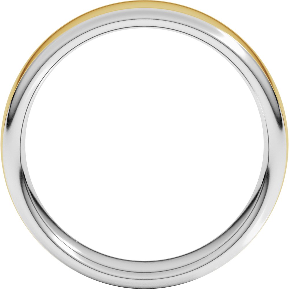 14K White/Yellow 6 mm Comfort-Fit European-Style Band