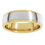 14K Yellow/White 6 mm European Comfort-Fit Band