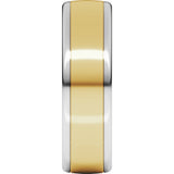 14K White/Yellow 6 mm Comfort-Fit Standard Weight European-Style Band