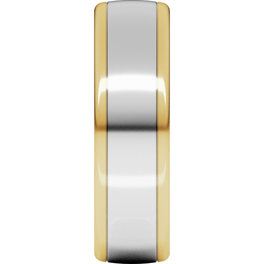 14K Yellow/White 6 mm Comfort-Fit Standard Weight European-Style Band