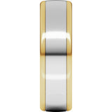 14K Yellow/White 6 mm Comfort-Fit Standard Weight European-Style Band