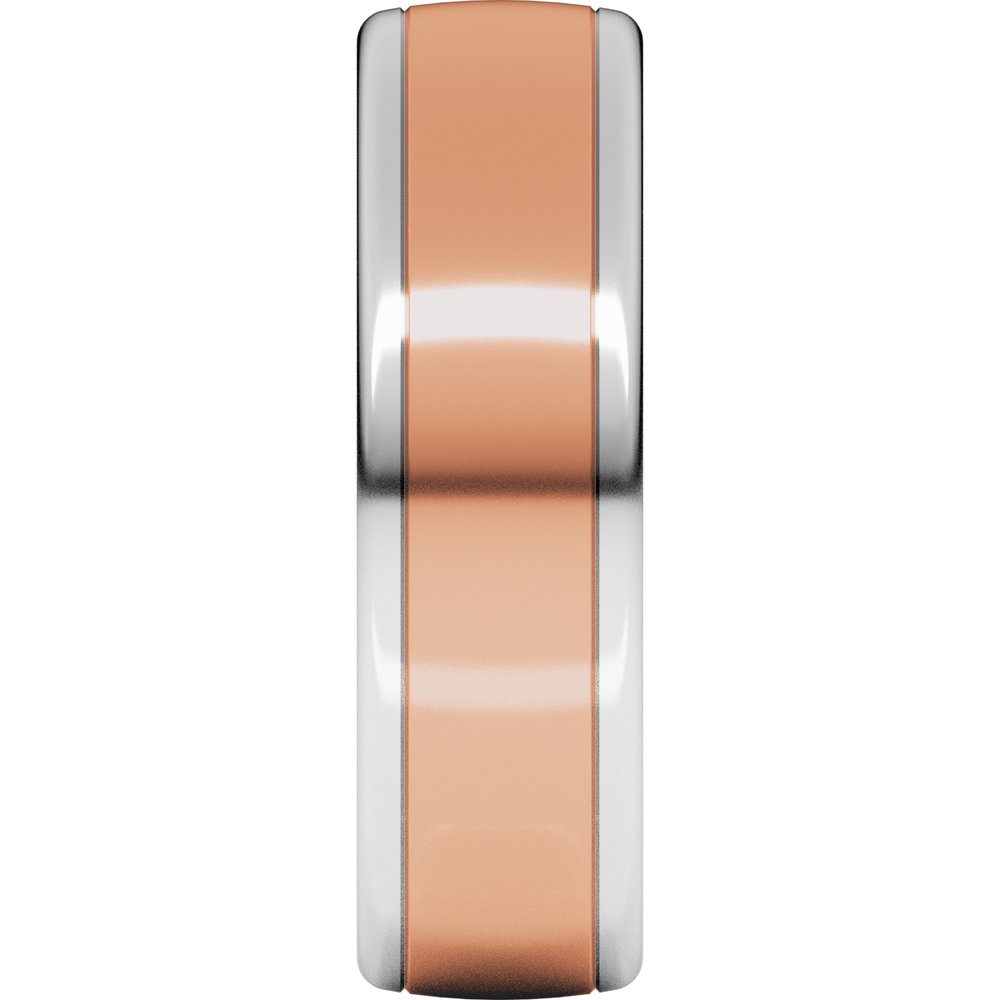 14K White/Rose 6 mm Comfort-Fit European-Style Band Size 12