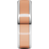 14K White/Rose 6 mm Comfort-Fit European-Style Band Size 12