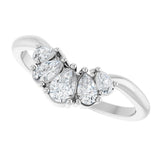 14K White Gold 1/2 CTW Natural Diamond Contour Band