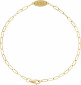 14K Yellow Engravable Oval 7" Bracelet