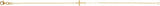 14K Yellow Gold Sideways Cross 7" Bracelet