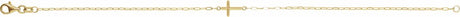 14K Yellow Gold Sideways Cross 7" Bracelet