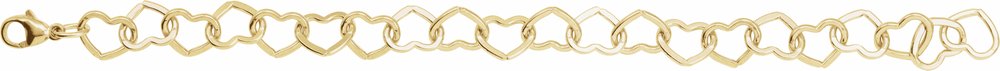 14K Yellow Gold-Filled 9 mm Heart 7" Chain