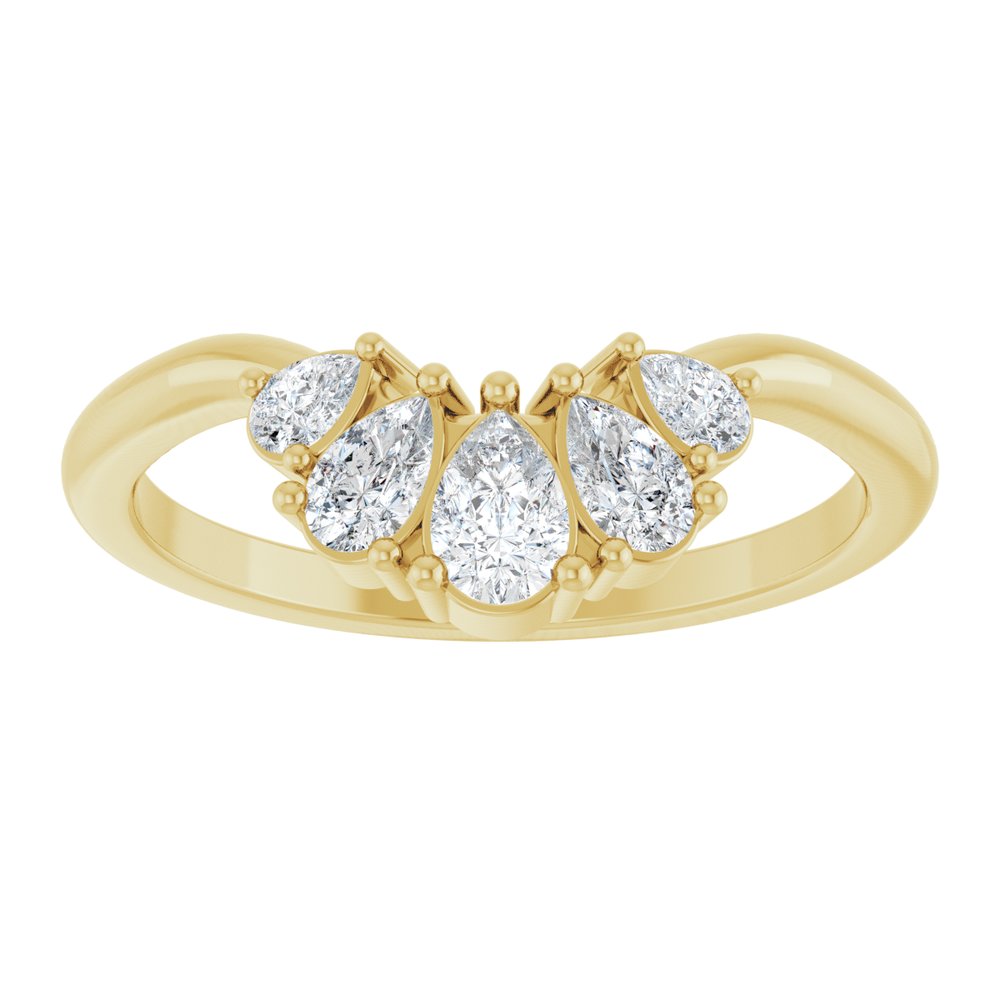 14K Yellow 1/2 CTW Lab-Grown Diamond Contour Band