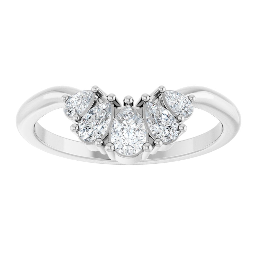 14K White Gold 1/2 CTW Lab-Grown Diamond Contour Band