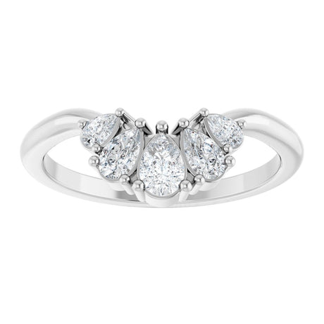 14K White Gold 1/2 CTW Natural Diamond Contour Band