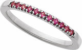 10K White Gold Lab-Grown Ruby Stackable Ring